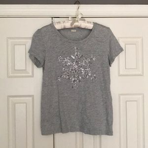 J. Crew embellished snowflake t-shirt